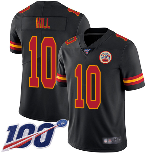 Youth Kansas City Chiefs #10 Hill Tyreek Limited Black Rush Vapor Untouchable 100th Season Football Nike NFL Jersey